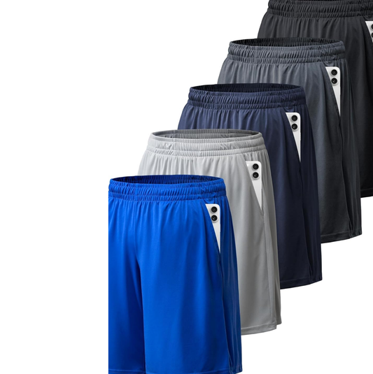 Men's Athletic Shorts with Pockets, Elastic Waist, Quick Dry Activewear.